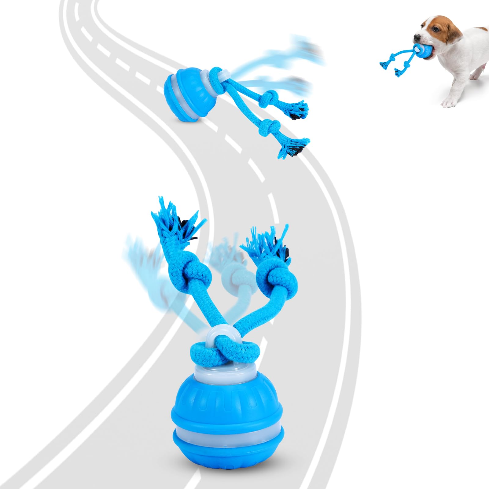 Juguete interactivo de R RUCKERCO en movimiento para entrenamiento y entretenimiento.