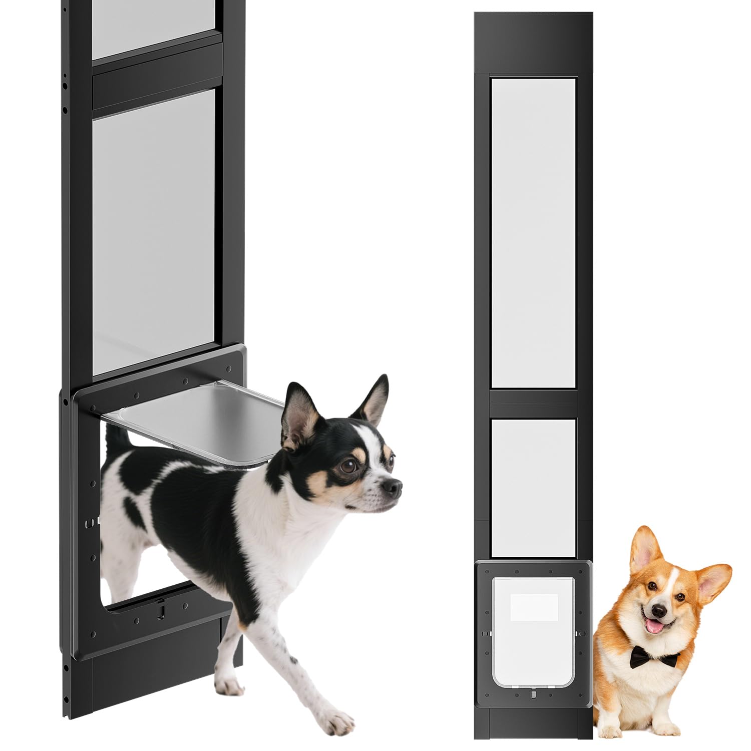 RSEORD puerta corredera para perros en cristal, acceso cómodo al patio.