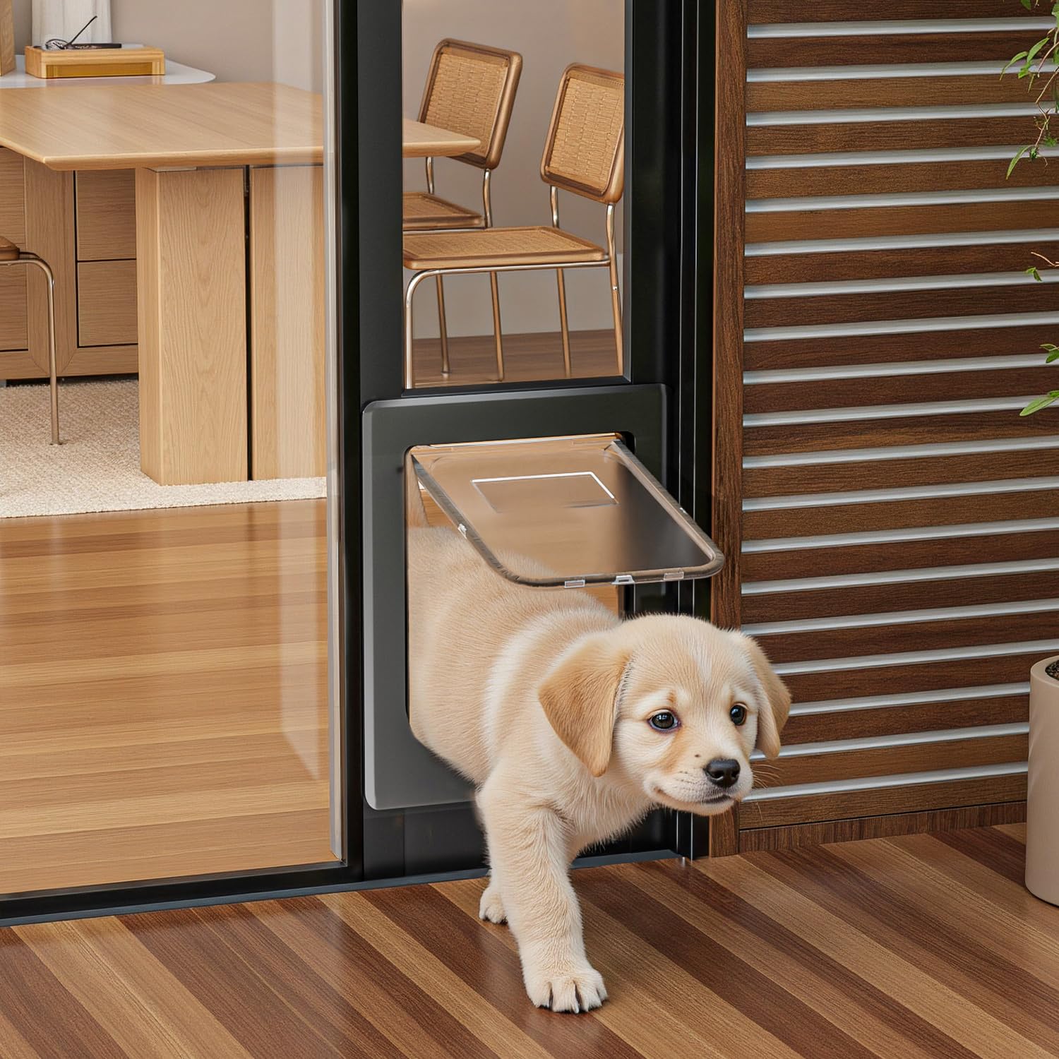 Puerta para perros con imán de RSEORD, cierre seguro.