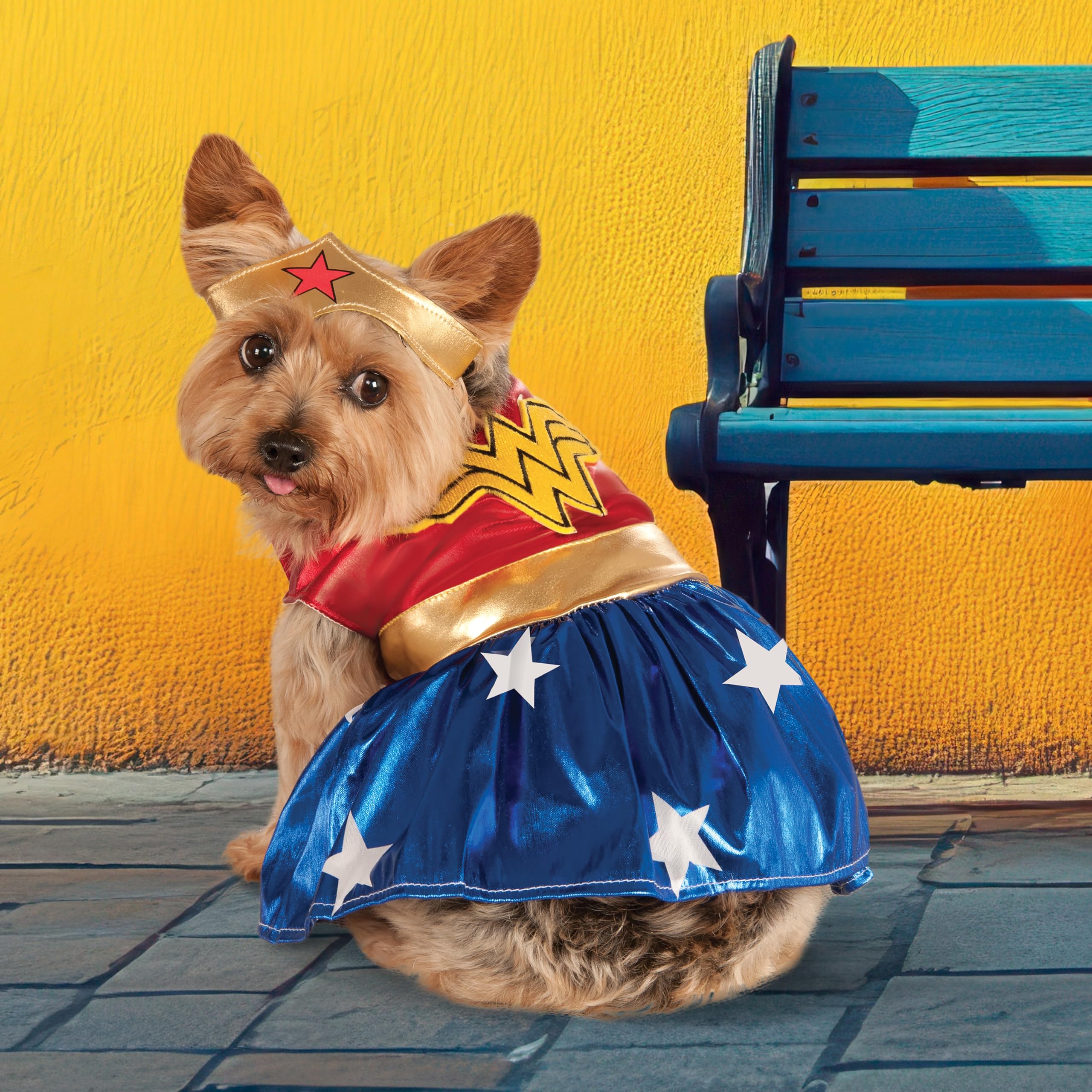 Material ligero y transpirable de Rubies para mascota Wonder Woman