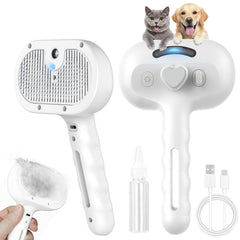 RUBLELITIE cepillo de vapor para mascotas 3 en 1 facilita el cepillado y la eliminación de pelo suelto