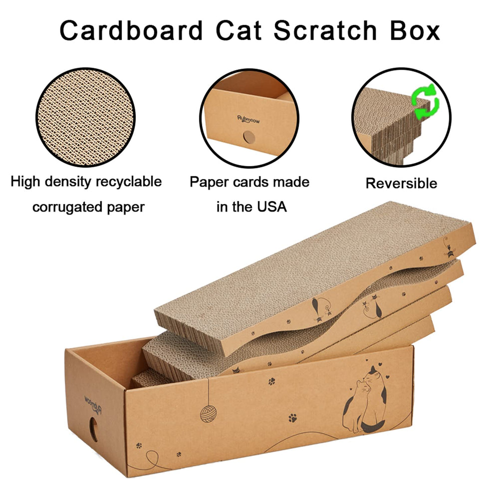 RUBMEOW dimensiones de cartón para gatos pequeños y medianos