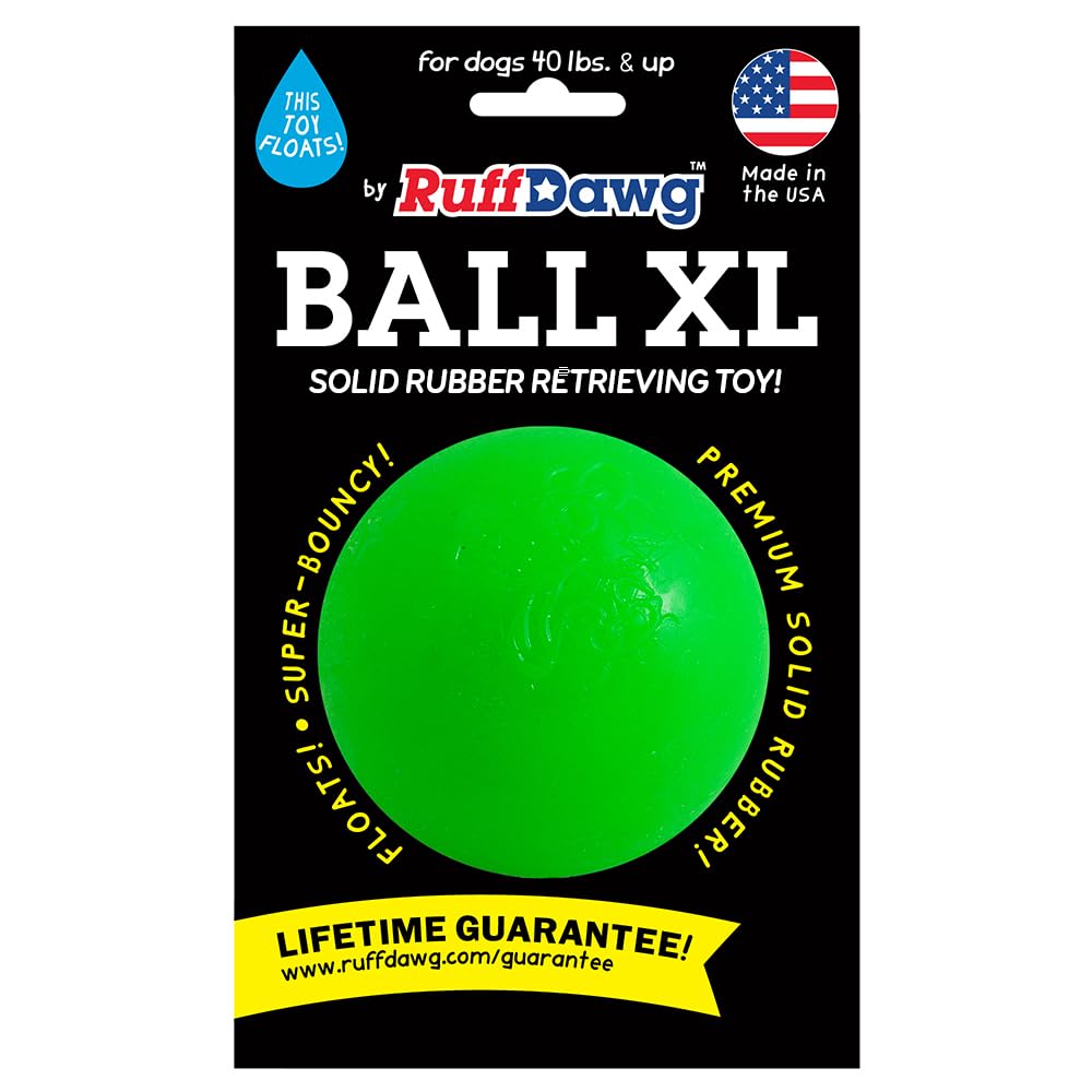 Ruff Dawg Ball XL en rosa neón, atractiva durante sesiones intensas de juego.