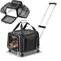 RUFF LIFE 101 transportín expandible con ruedas, vista frontal, para viaje cómodo y seguro.