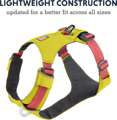 Ruffwear arnés ligero cuatro puntos de ajuste aseguran ajuste seguro.