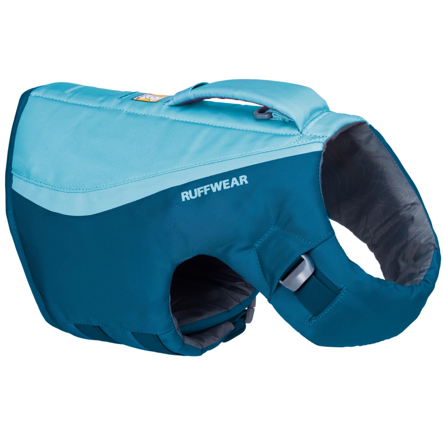 Ruffwear Float Coat con ajuste seguro en el cuello del perro.