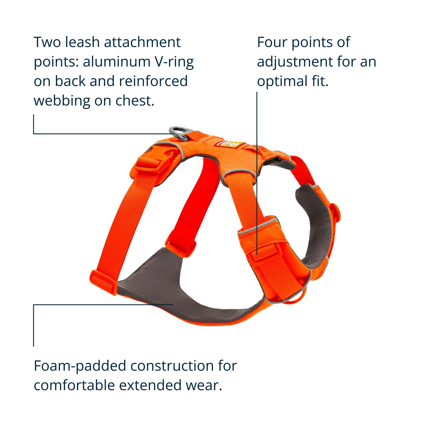 Ruffwear Front Range arnés con acolchado de espuma para caminatas largas