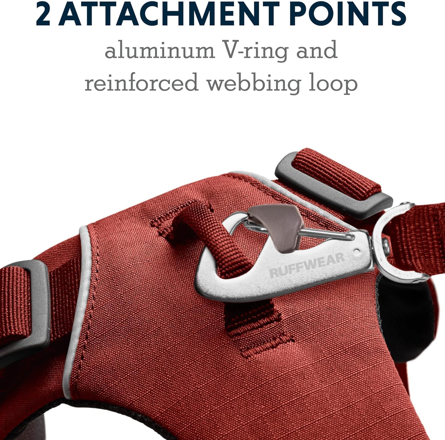 Ruffwear Front Range Harness ajuste de cuatro puntos para perros grandes.