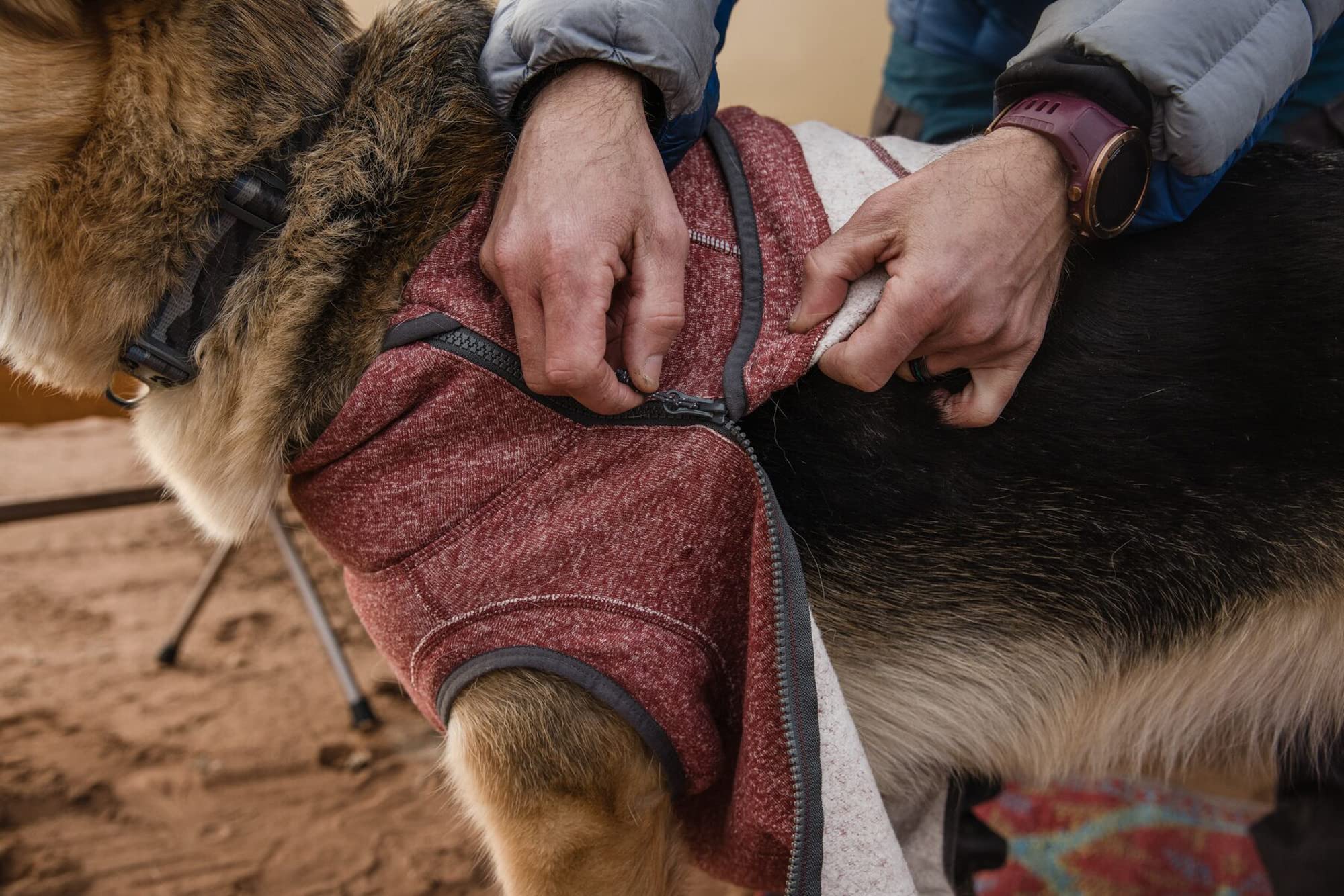 Ruffwear Hemp Hound Sweater, manga cap abierta, libertad de movimiento