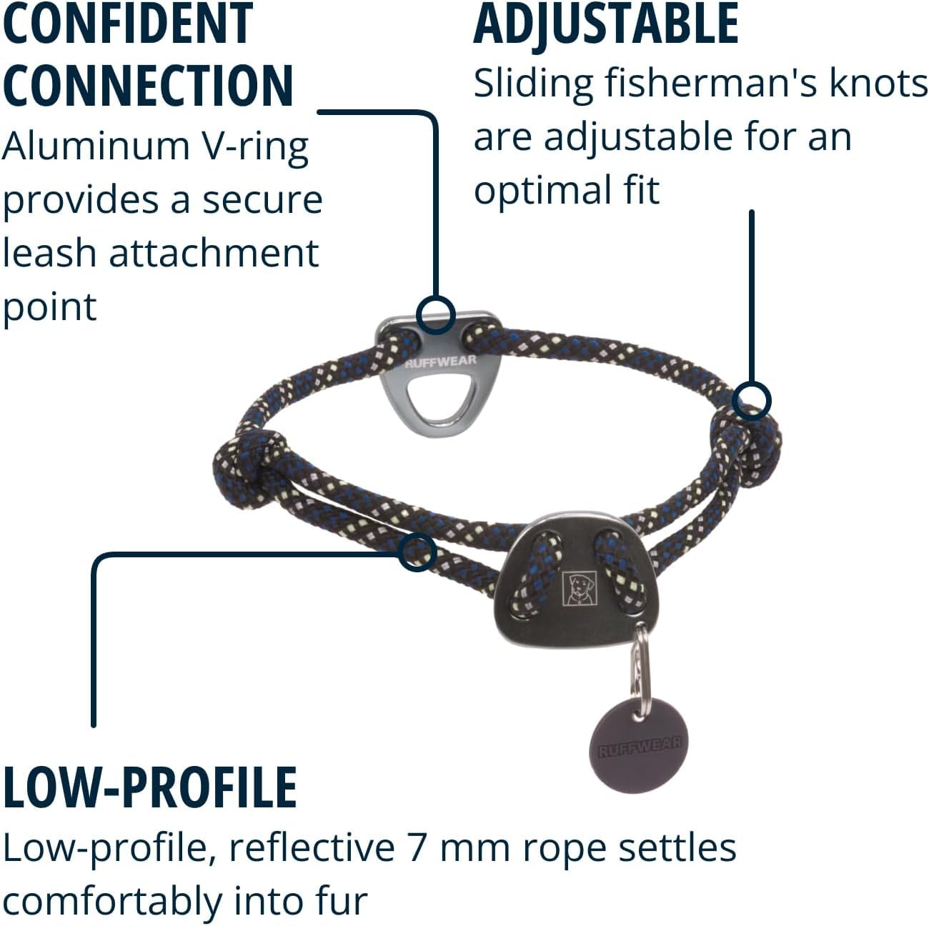 Ruffwear Knot-a-Collar, diámetro delgado que reduce volumen