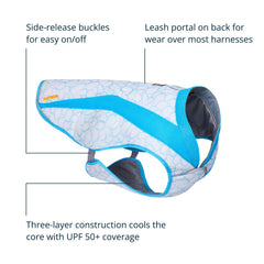 Chaleco Ruffwear con malla interior para mayor comodidad y secado rápido.