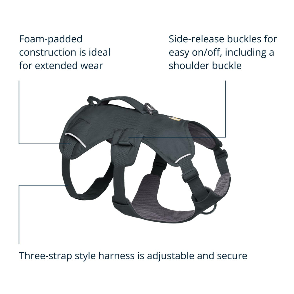 Ruffwear Web Master con puntos de enganche delanteros y traseros para flexibilidad.