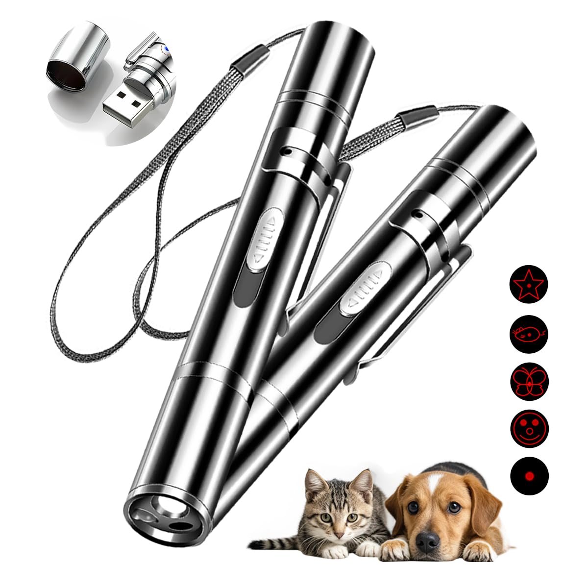 Rumcut láser para gatos con luz roja, estimula la caza y la actividad.
