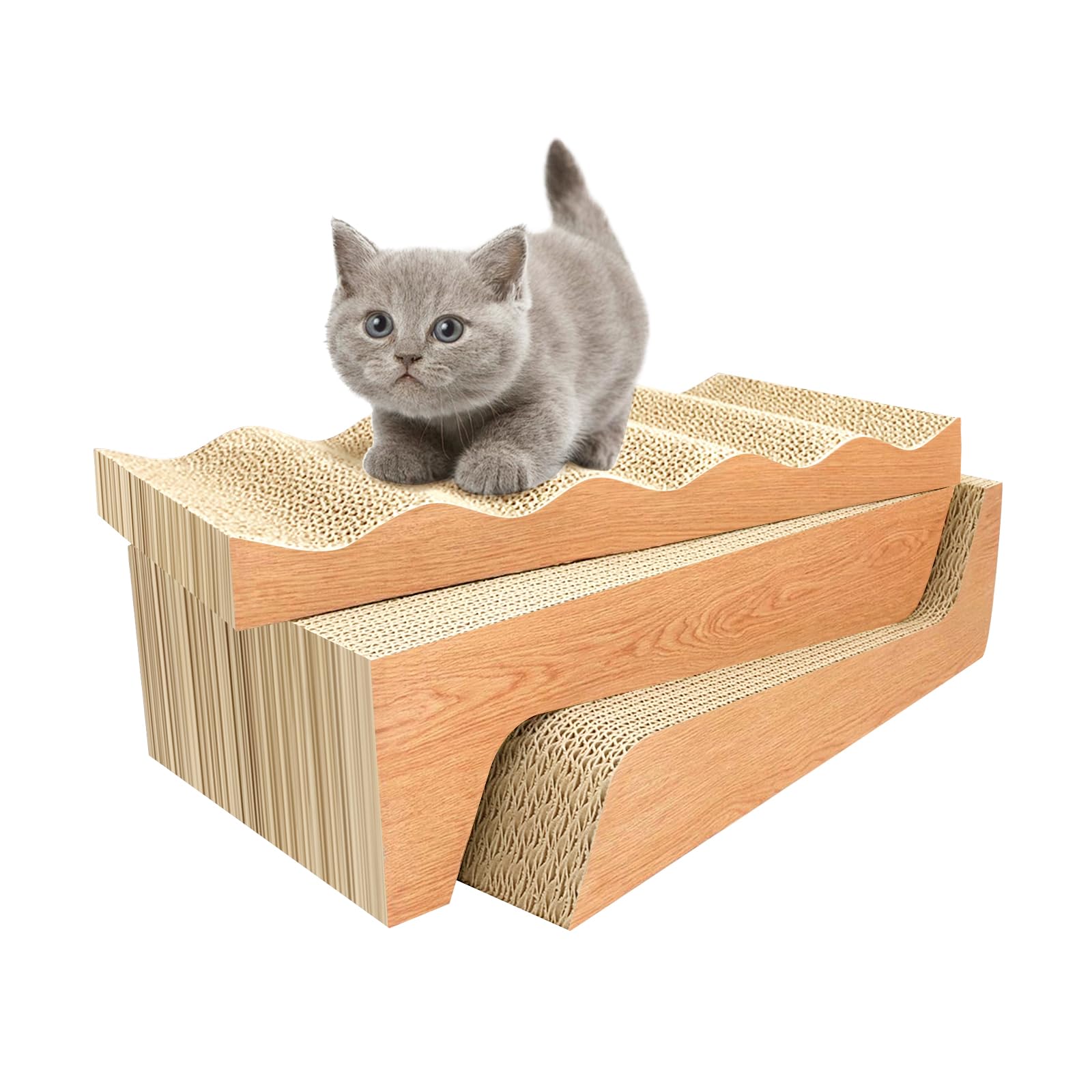 RUMUUKE rasca-gato cartón corrugado, doble cara para durabilidad y juego.