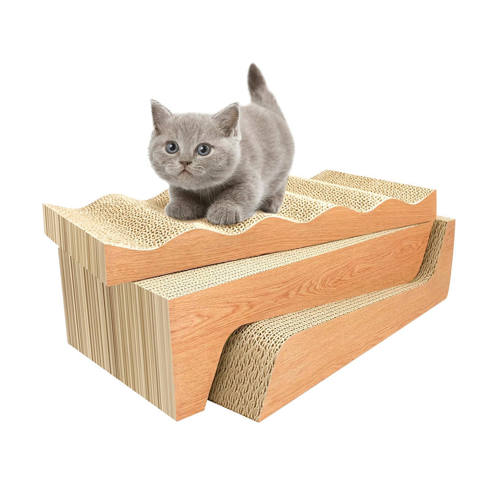 RUMUUKE rasca-gato cartón corrugado, doble cara para durabilidad y juego.