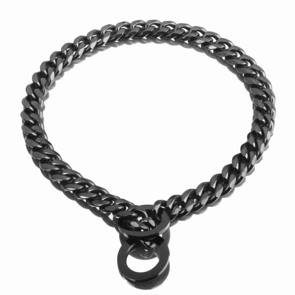 RUMYPET collar cubano de 11 mm en acero inoxidable, duradero para paseos.