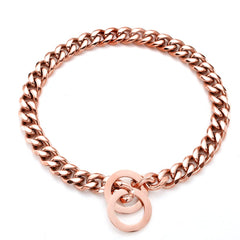 RUMYPET collar cadena oro rosa 11mm, 12 pulgadas, elegante y duradero.