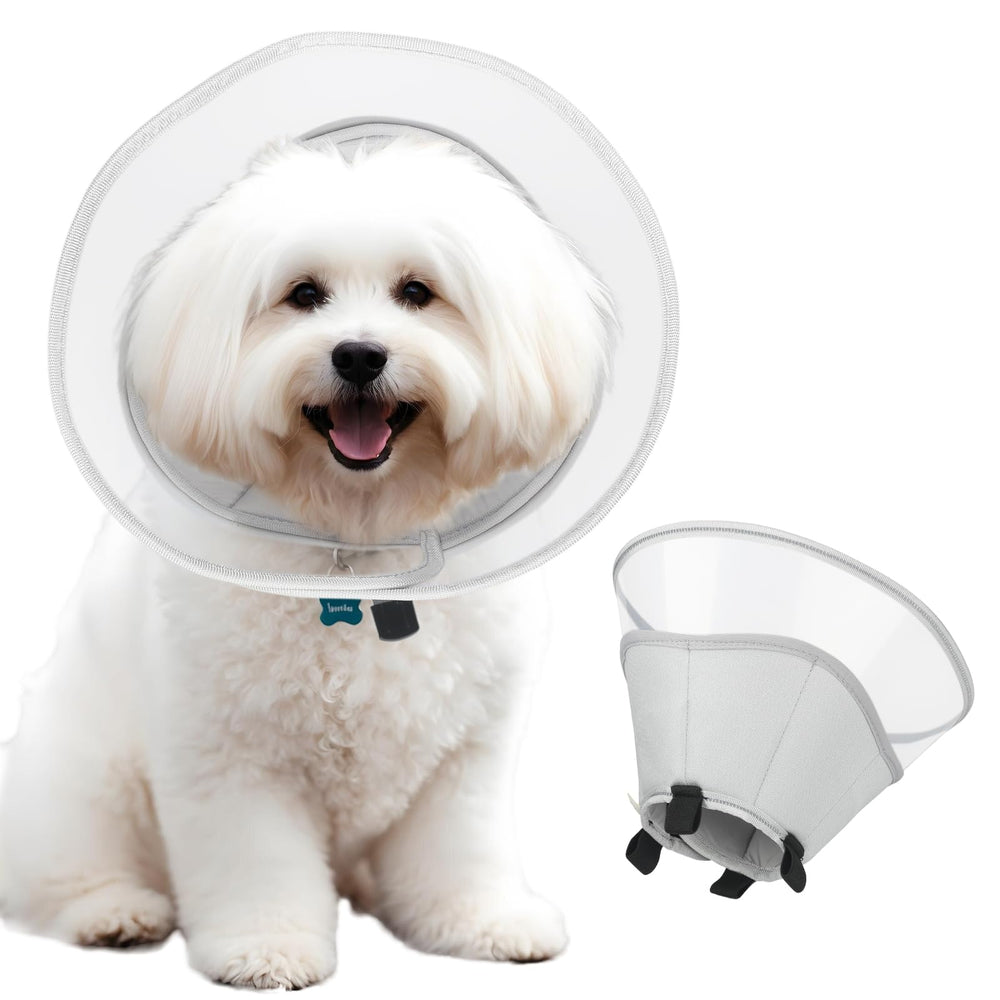 Cono suave RUNEAP para perro, visión frontal clara para moverse.