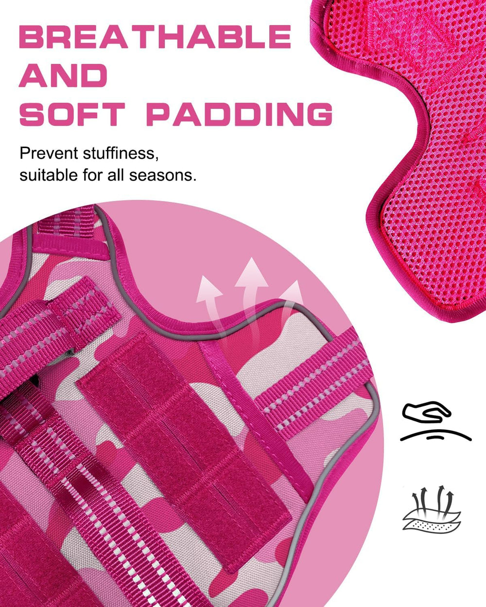 RunFido arnés perro grande ajustable según talla para ajuste perfecto.