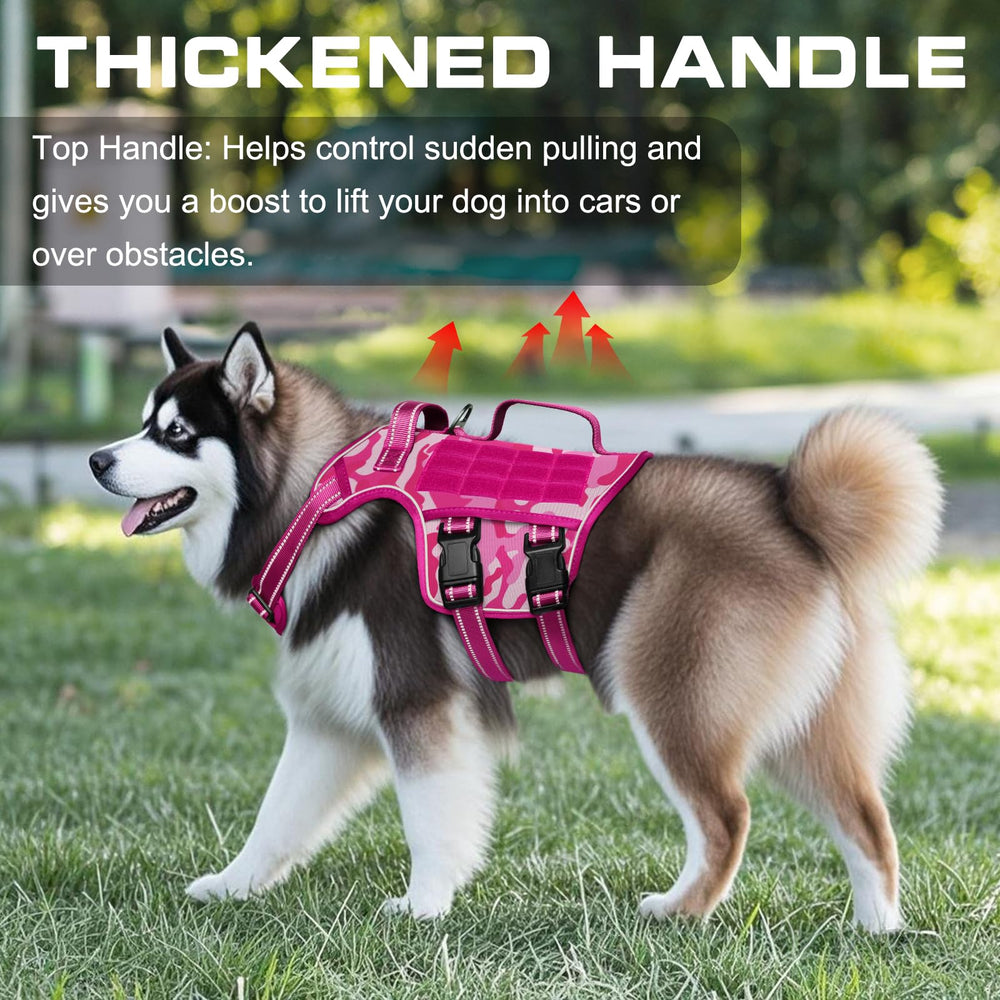 RunFido arnés para perro grande con sistema Molle para accesorios y entrenamiento modular.