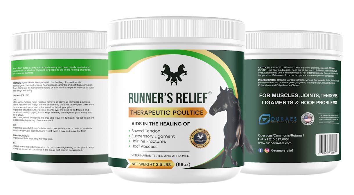 RUNNER'S RELIEF cataplasma para cascos: ayuda a molestias y salud del casco.