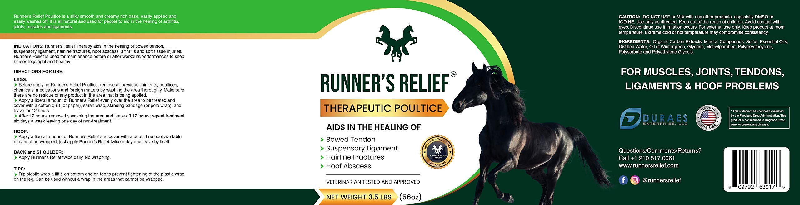 RUNNER'S RELIEF cataplasma para ligamentos: apoya flexibilidad y rango de movimiento.