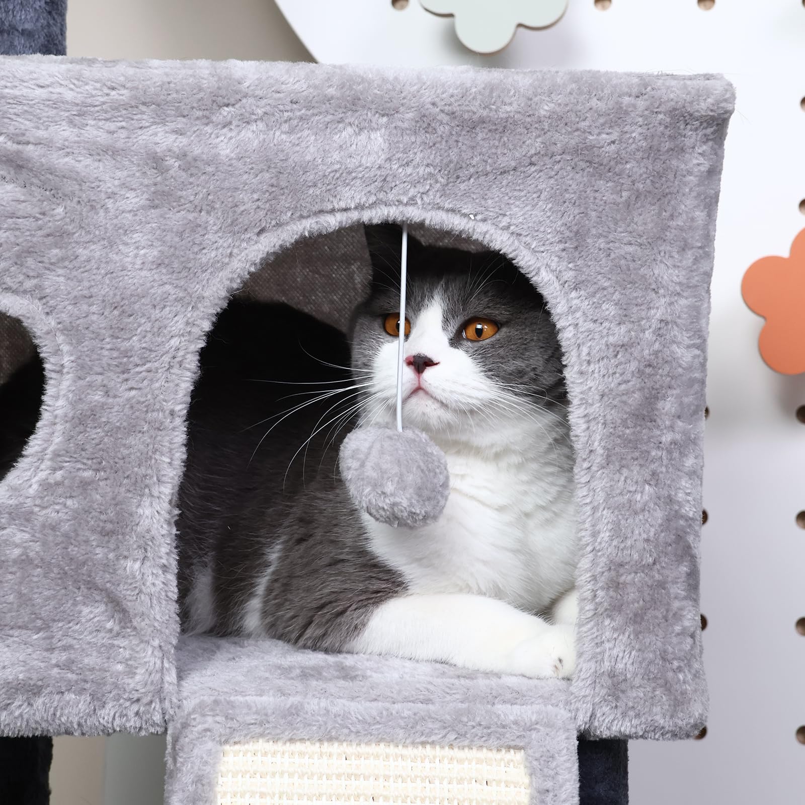 Runske árbol de gatos 41 pulgadas bolas-juguete, estímulo interactivo para felinos.