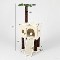 Runske arbol gatos 41 pulgadas multicapas: zona de juego completa para felinos.