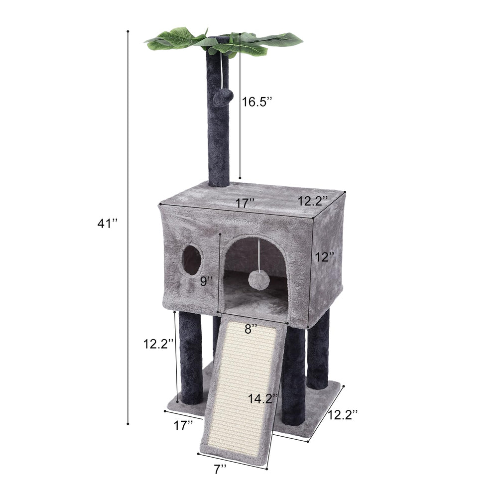 Runske árbol de gatos 41 pulgadas zona rascado, protege muebles con rasquado suave.