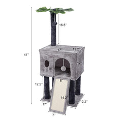 Runske árbol de gatos 41 pulgadas zona rascado, protege muebles con rasquado suave.