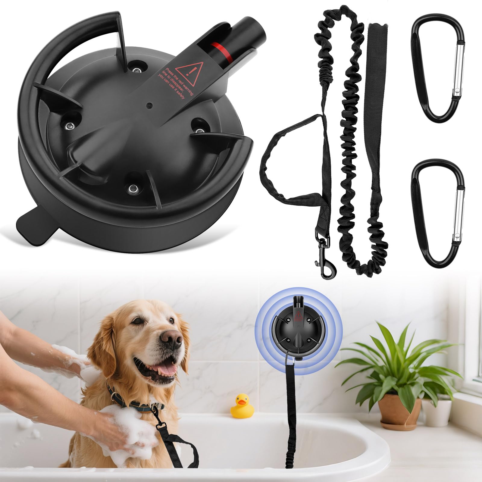 Ruppence ventosa para baño de perros mantiene al animal estable.