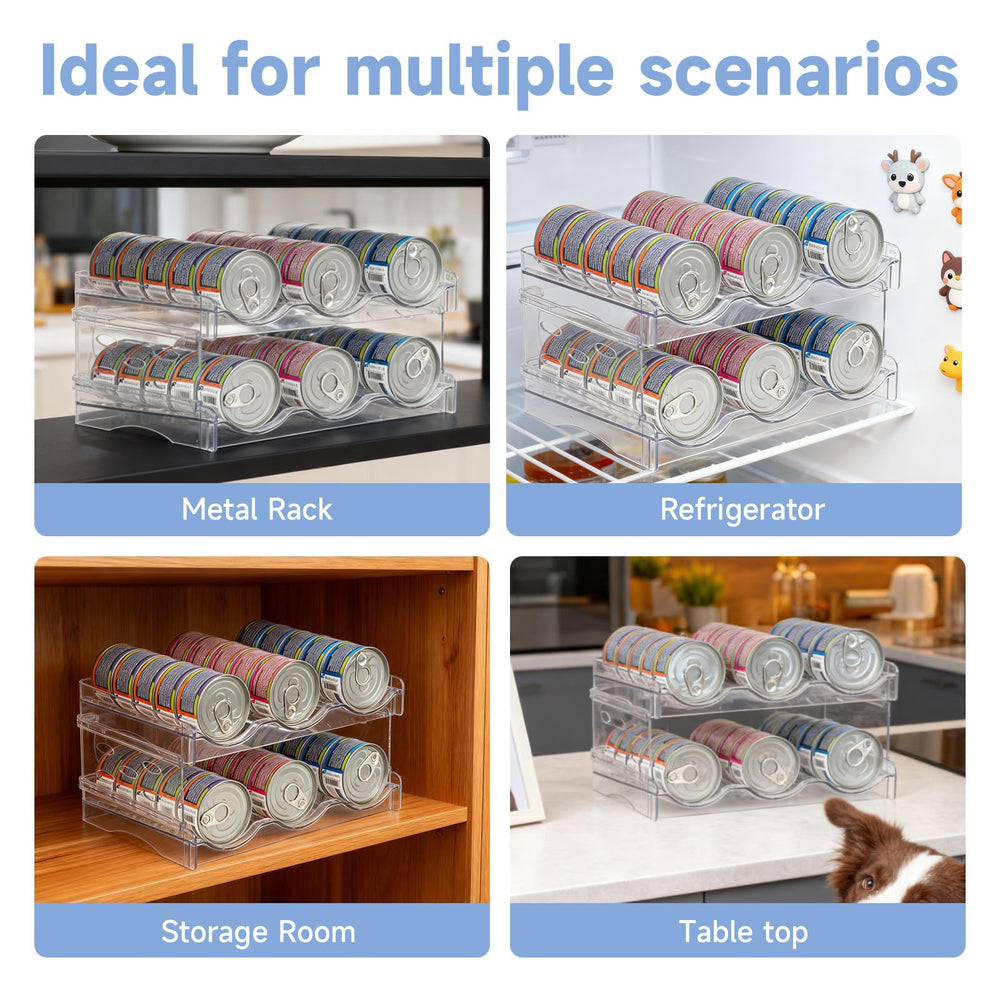 Rvelidode organizador de latas para gatos, ideal para varios ambientes.