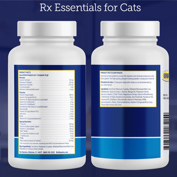 Rx Vitamins Gatos indicaciones de uso diario con media cucharadita.