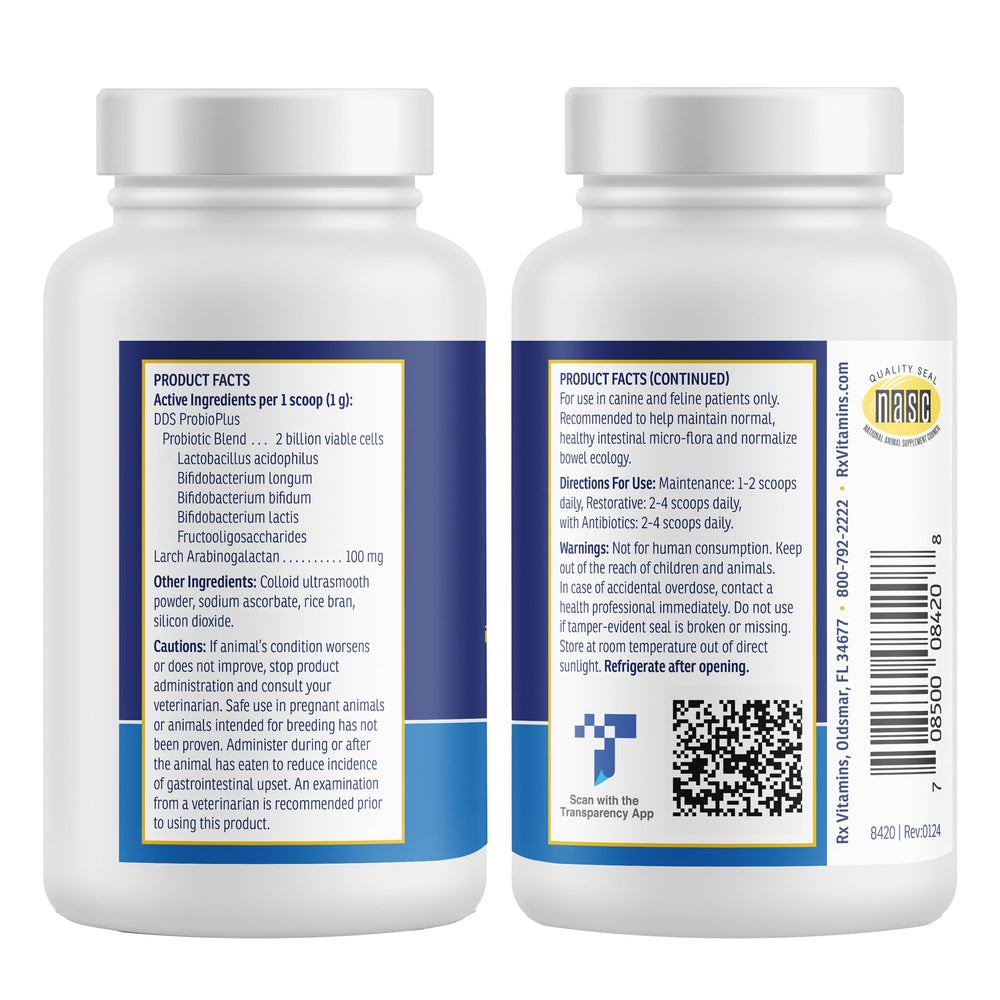 Rx Vitamins Rx Biotic, recomendado por veterinarios, seguridad para mascotas.