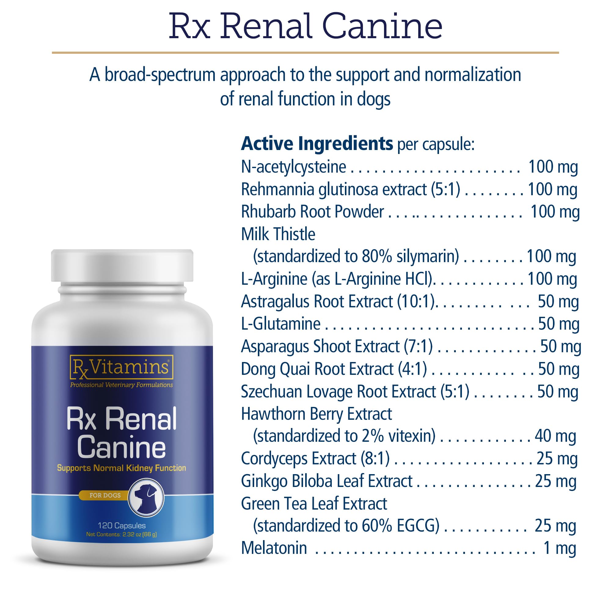 Rx Renal astrágalo, soporte equilibrado para perros.