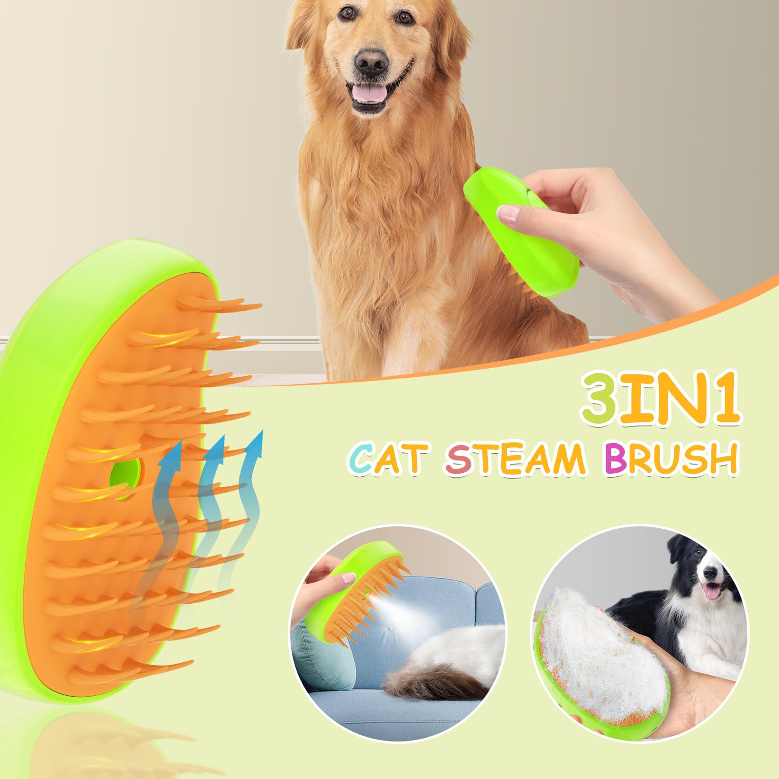 RXDTGYI cepillo recargable con vapor seguro para mascotas.