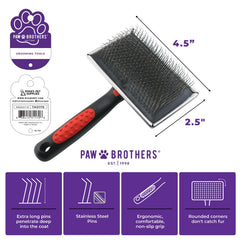 Mango ergonómico de Paw Brothers para control y confort durante el cepillado