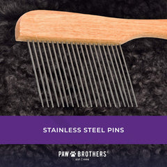 Ryan's Pet Supplies Paw Brothers Poodle Comb: diseño profesional para cuidado dematante eficaz