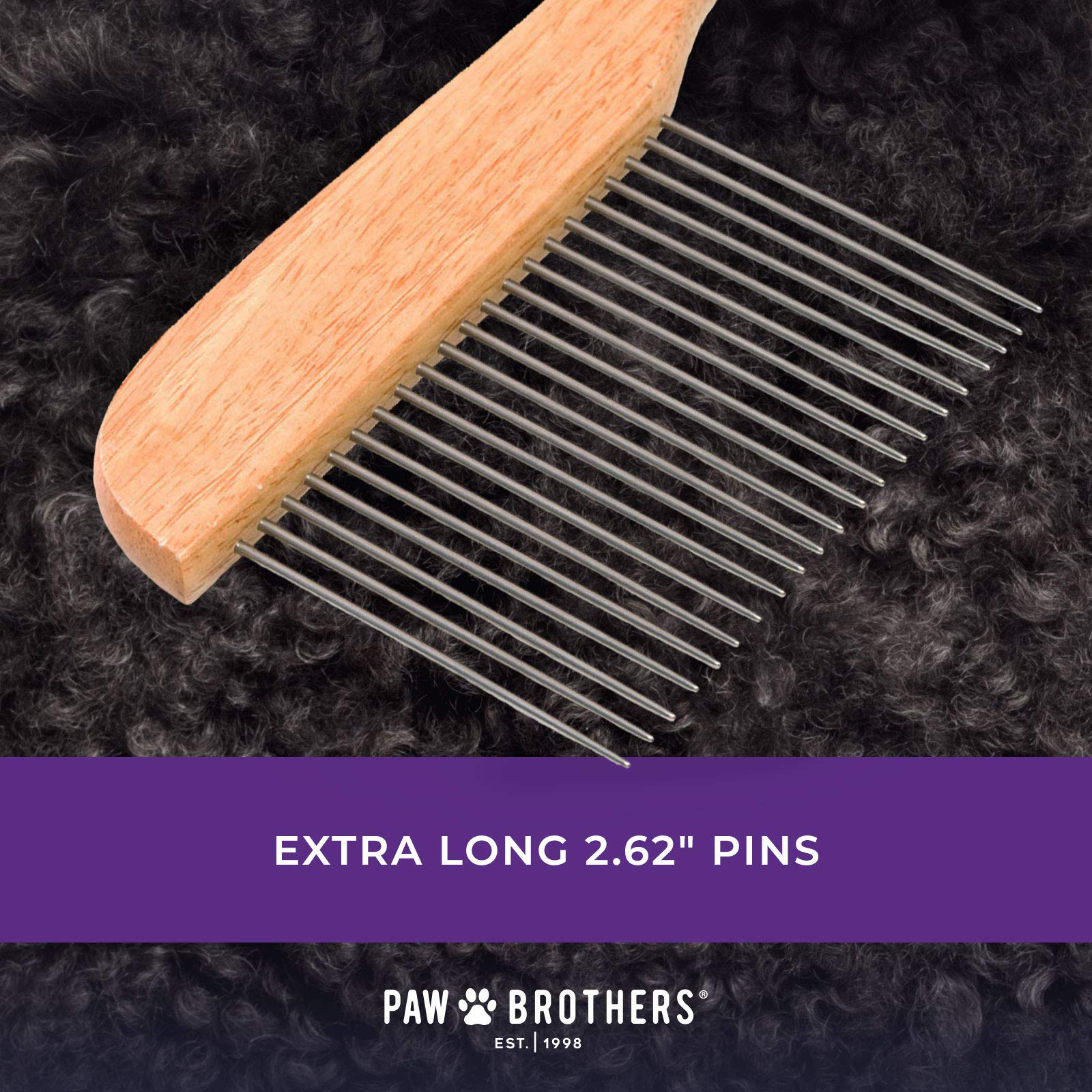 Ryan's Pet Supplies Paw Brothers Poodle Comb: dientes de acero inoxidable cuidan la piel durante el desenredado