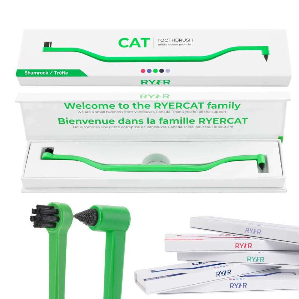 RYERCAT cepillo dental para gatos, cabeza micro dual para limpieza suave.