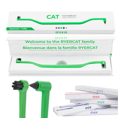 RYERCAT cepillo dental para gatos, cabeza micro dual para limpieza suave.