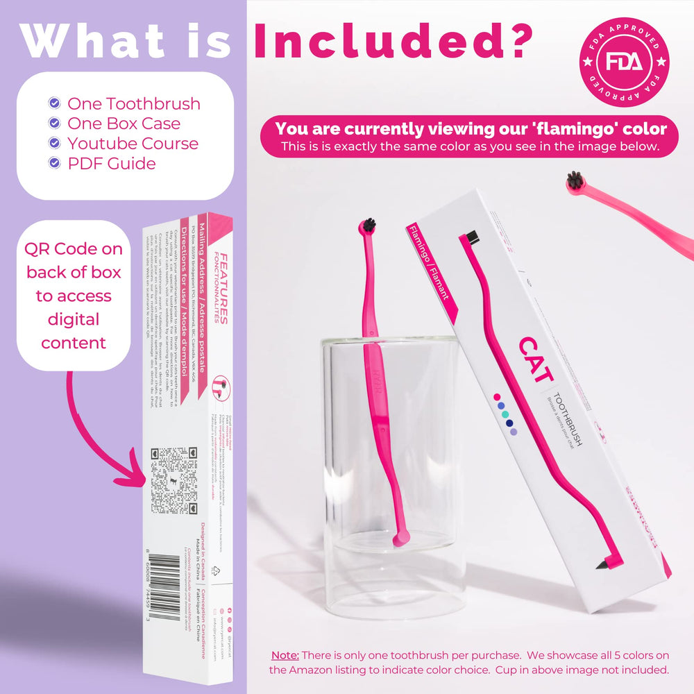 RYERCAT Flamingo higiene dental fácil diseño ergonómico para gatos nerviosos
