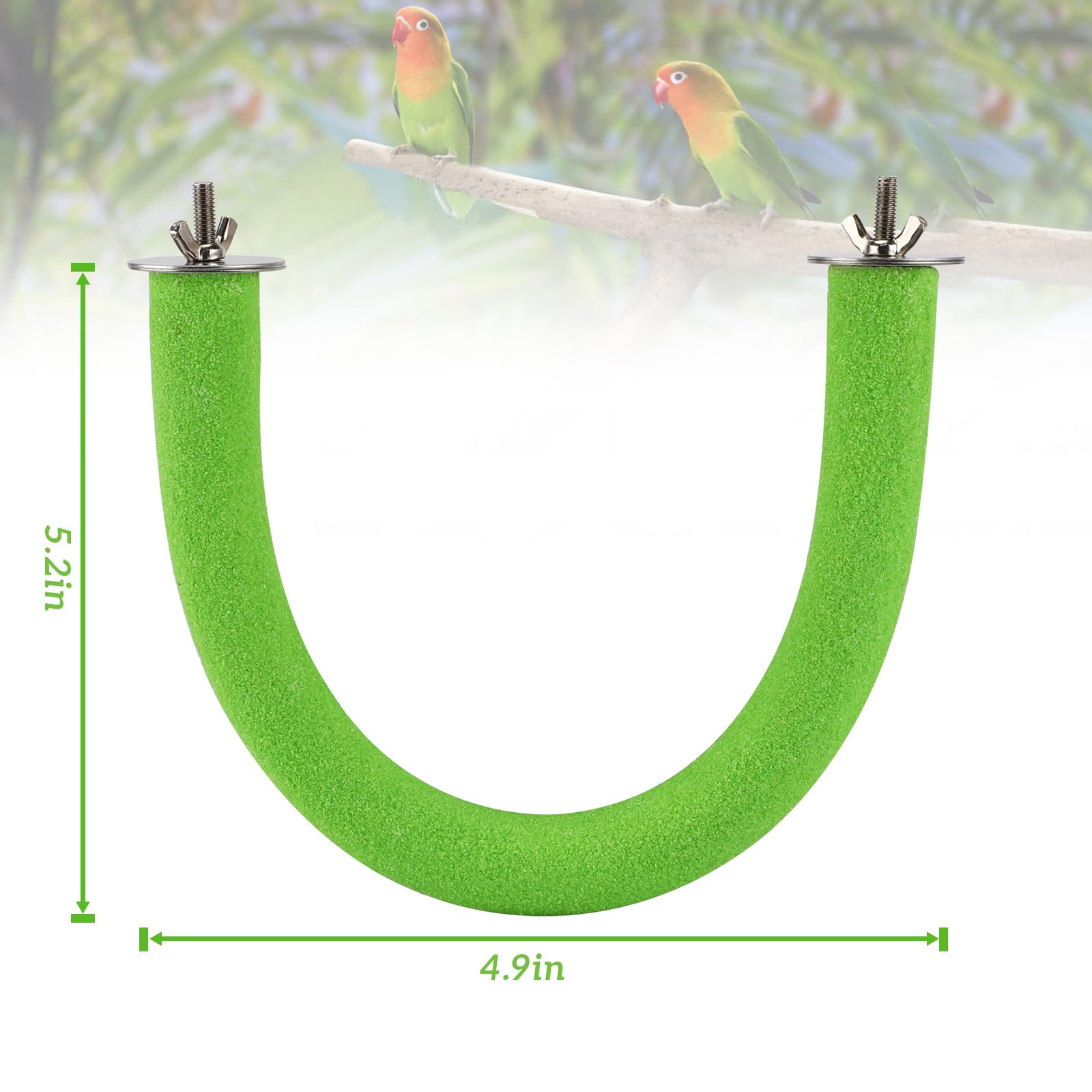 Rypet percha ave superficie rugosa verde para cuidado de las uñas