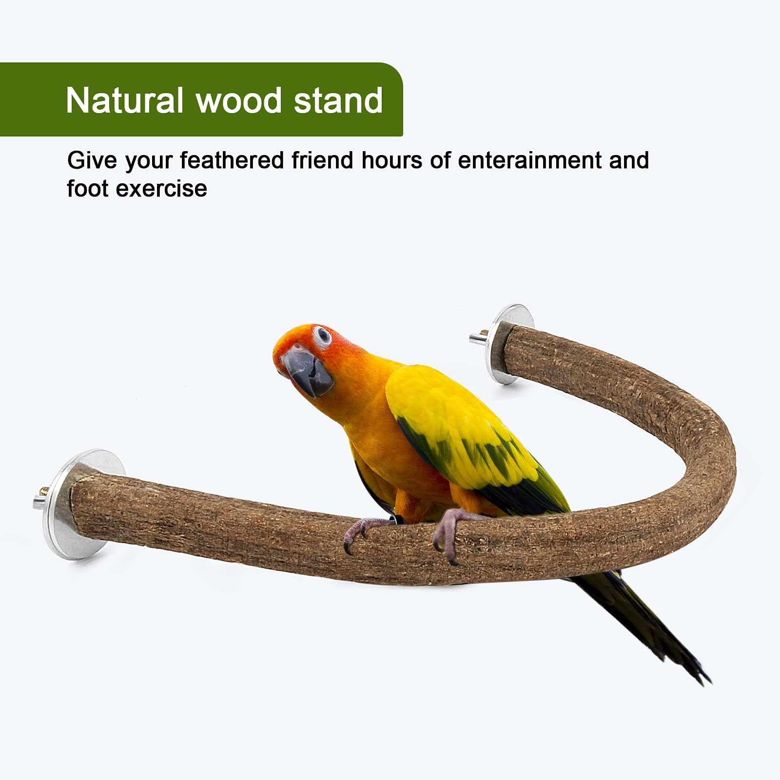 Rypet percha natural para aves pequeñas, fomenta hábitos de masticación saludables.