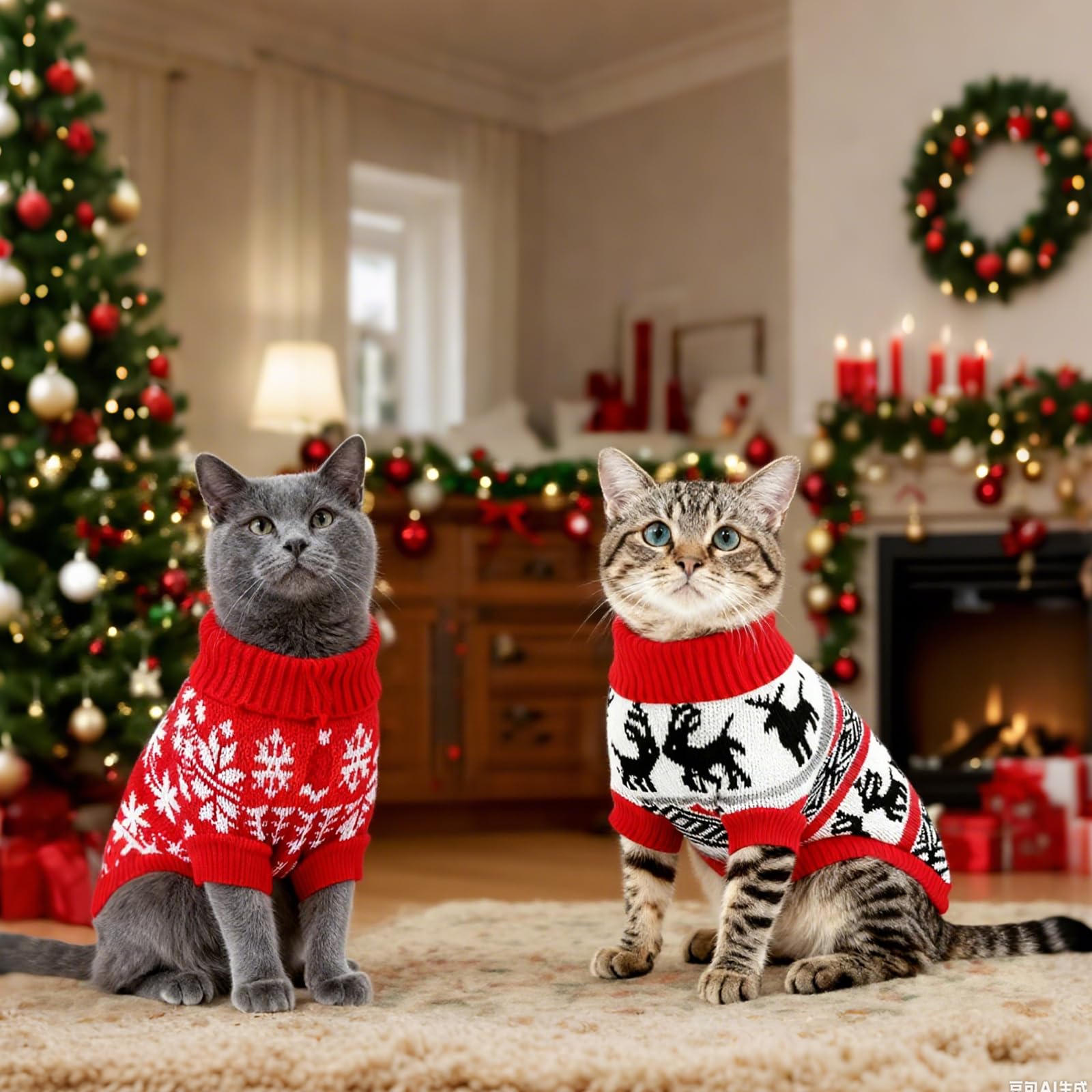 Rypet sudadera navidad gato, dos prendas incluidas para mayor variedad.