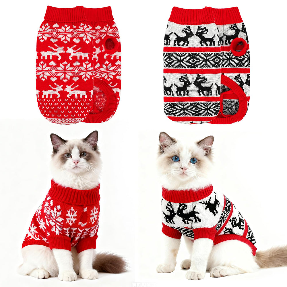 Rypet sudadera navidad gato, vista frontal, mantiene al gato abrigado.