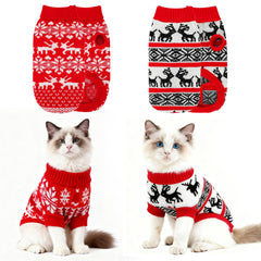 Rypet sudadera navidad gato, vista frontal, mantiene al gato abrigado.