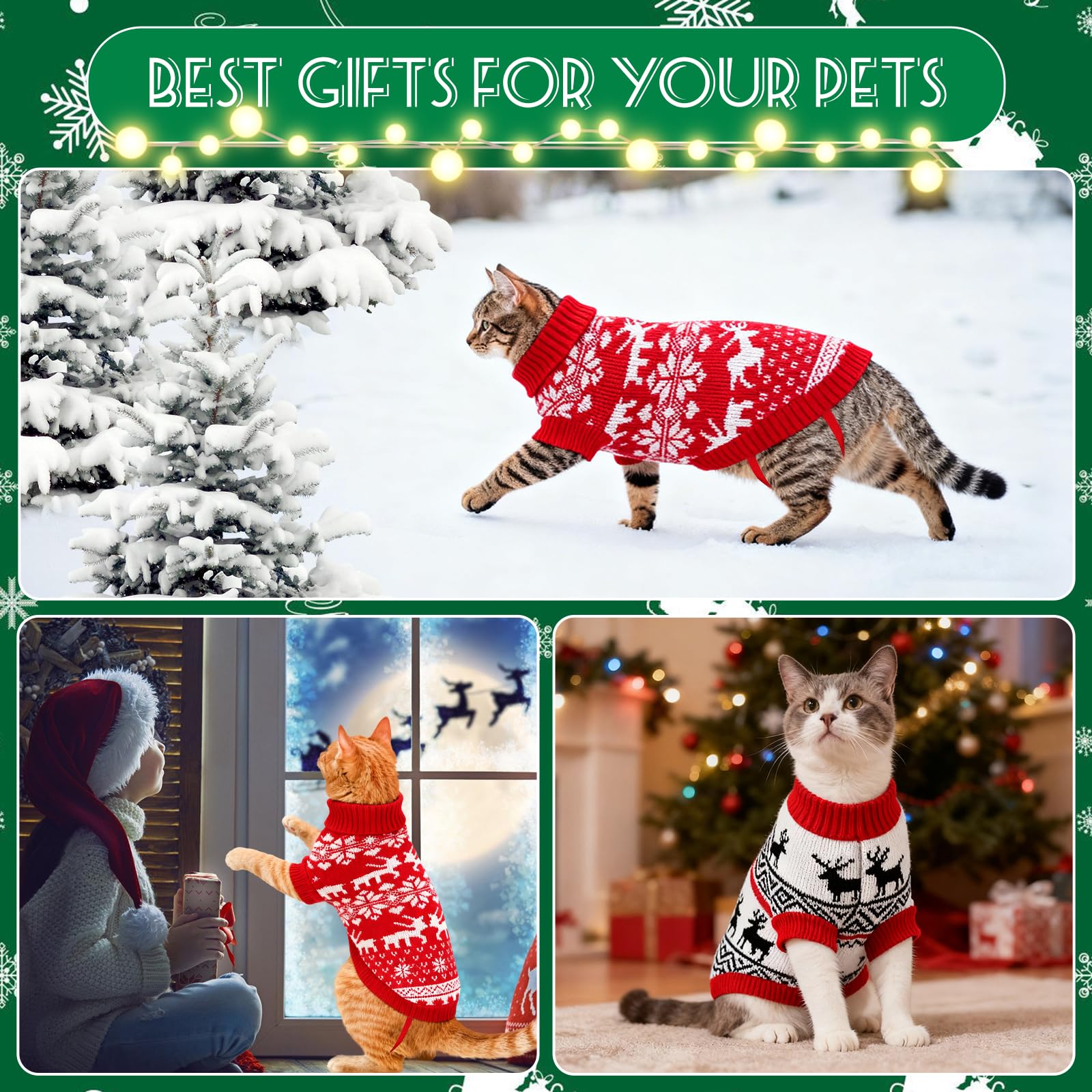Rypet sudadera navidad gato, ideal para fiestas y sesiones de fotos.