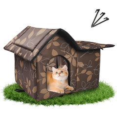 RYUNVOVO casa para gatos exterior impermeable ofrece refugio seguro en cualquier clima.