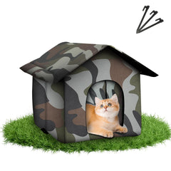 Casa para gatos RYUNVOVO, exterior: refugio cómodo para felinos al aire libre.